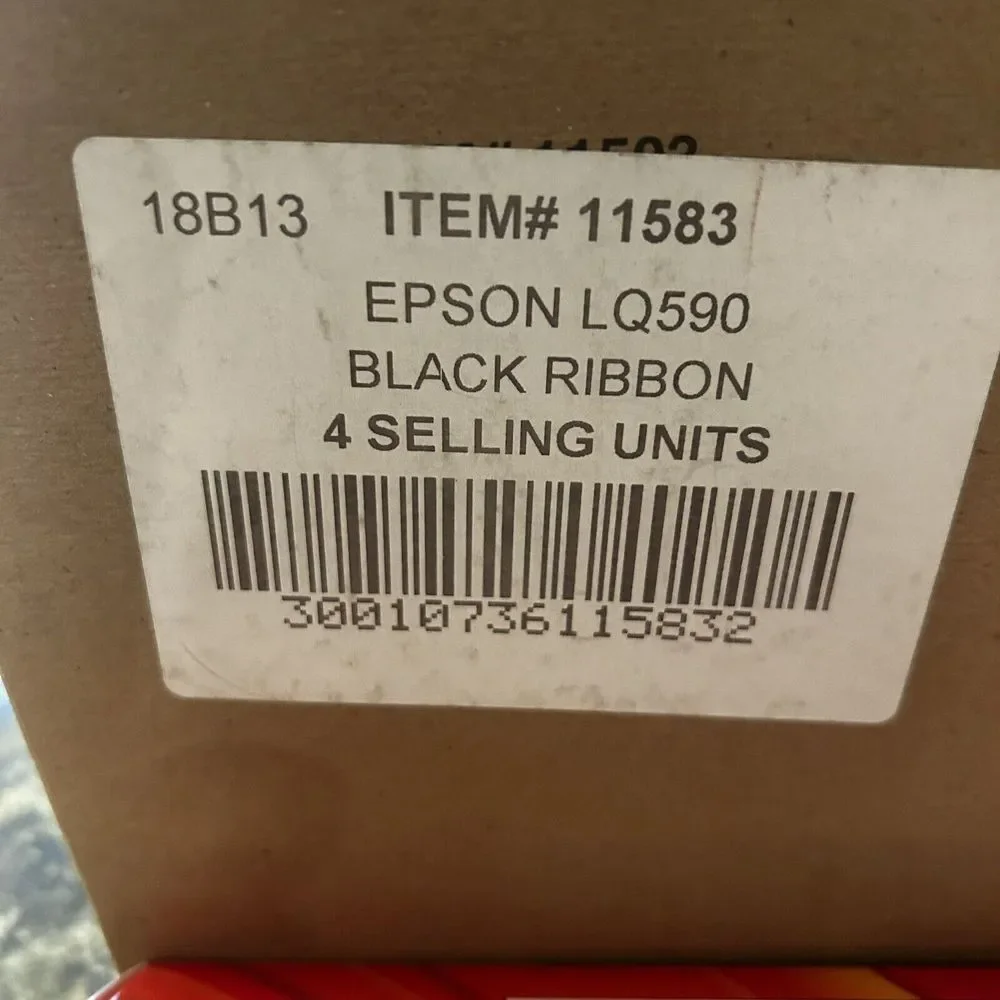 Porelon‎ Nylon Ribbon For Epson LQ590 Black Printer Box Of 10 (New/Open box)